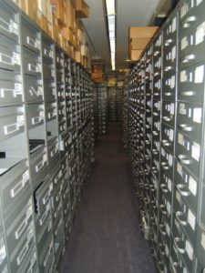 Rows of filing cabinets. Document management rendered these a thing of the past.