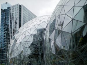 The infamous bubbles at Amazon headquarters in Seattle, Washington
