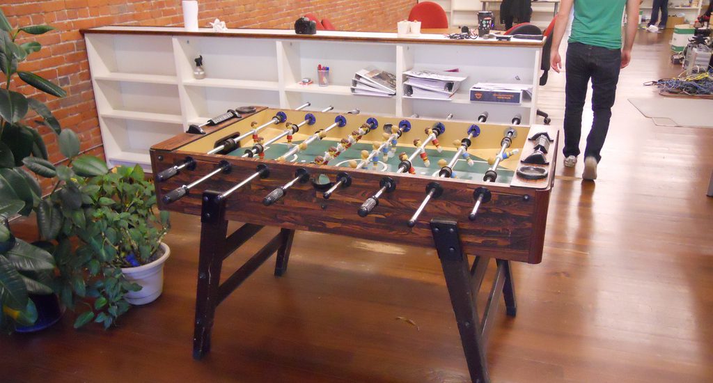 A foosball table in an office can often be an indicator of the business culture in the office.
