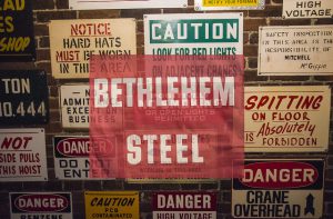 Safety signs from a steel factory.