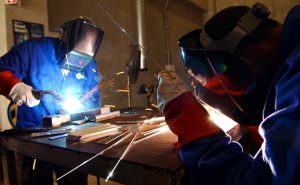 Airmen and local nationals practice tungsten inert gas and oxyacetylene welding June 4 at Kadena Air Base, Japan. This is a type of trade skill schools for members of the military.