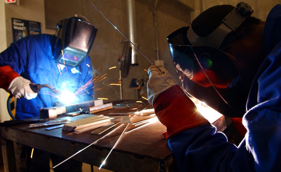 Airmen and local nationals practice tungsten inert gas and oxyacetylene welding June 4 at Kadena Air Base, Japan. This is a type of trade skill school for members of the military.