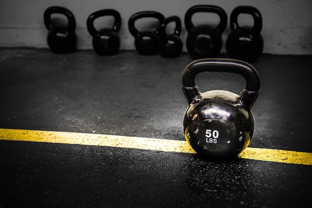 Photo of a 50-pound kettlebell. Not that kind of cross-training though.