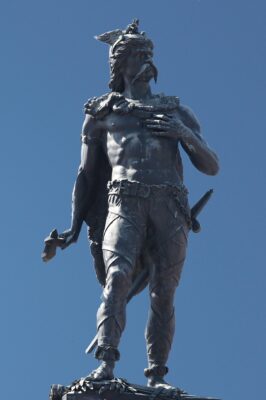 Rather ferocious and noble looking statue to signify leadership tips.