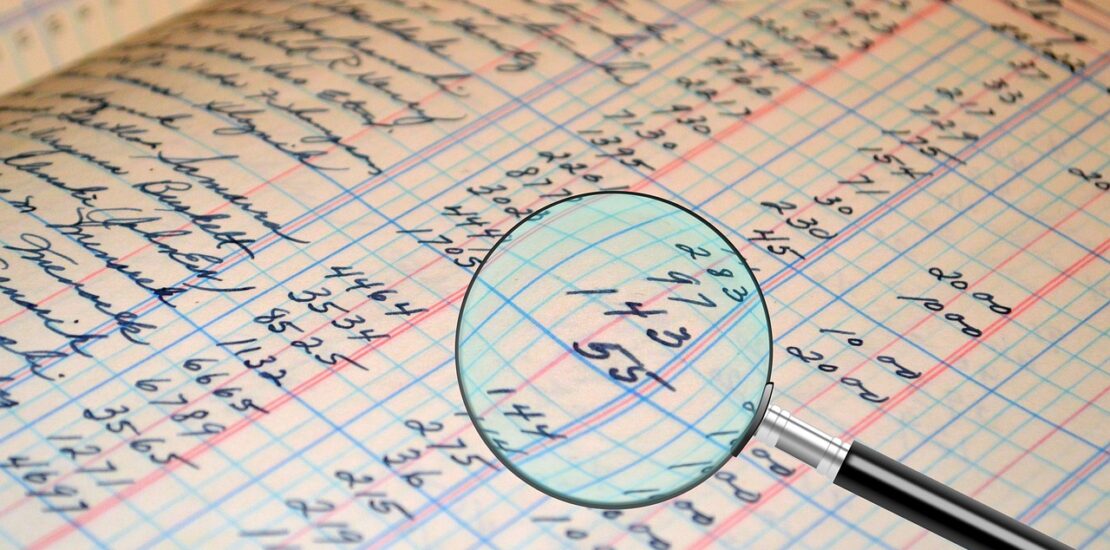 An old-fashioned ledger.