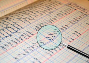 An old-fashioned ledger.