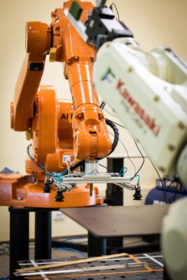 A manufacturing robot. Automation is one of the manufacturing trends leaders can't ignore.